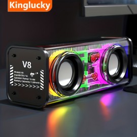 Kinglucky Portable Wireless Speaker, HD Surround Sound, Mini Subwoofer, All Day Playtime, Hands-Free Call, Ultra-Portable Speaker, Speaker for Home/Party/Outdoor/Beach, Perfect Gift, Festival, Home Speaker, Party Speaker, Sleek Speaker, Modern Speaker, Highquality Sound, Premium Audio, Speaker, Music Lovers, Gift Idea