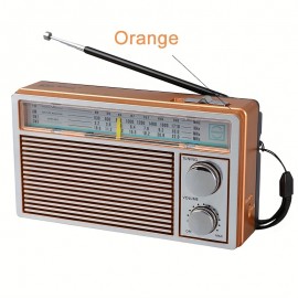 A Vintage Portable Radio for Seniors Featuring AM, FM, And SW Bands, This Stylish Retro Radio Is Suitable for Both Indoor And Outdoor Use, And Is Ideal for Emergencies, Complete with a Speaker And Headphone Jack.