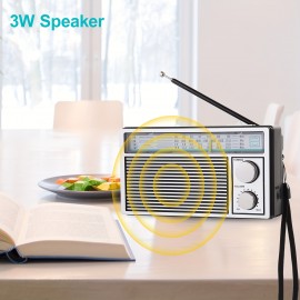 A Vintage Portable Radio for Seniors Featuring AM, FM, And SW Bands, This Stylish Retro Radio Is Suitable for Both Indoor And Outdoor Use, And Is Ideal for Emergencies, Complete with a Speaker And Headphone Jack.