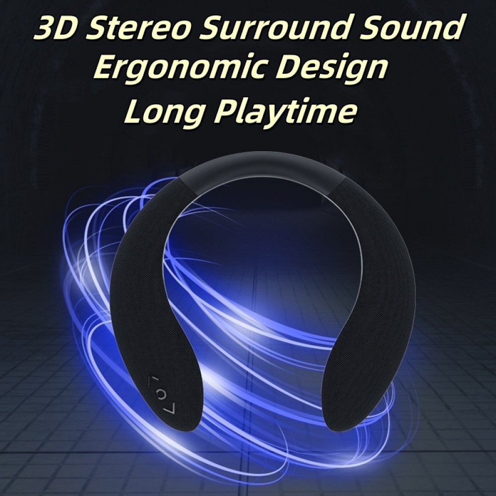 1pc Wireless Neckband Speaker, 3D Stereo Surround Sound, Hands-Free Calls, Upward-Facing Sound, Bass Boost, Lightweight, Type-C Charging, Ergonomic Design, Wireless Speaker, Long Play Time, for Home, Office, Sports, and Outdoors