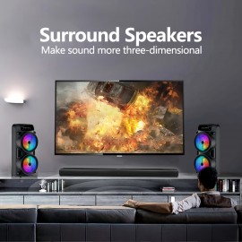 Portable Outdoor Wireless Speaker with Colorful Lighting Effects, Heavy Bass, 1200mAh Battery, Type-C Charging, USB/FM/TF Card/AUX/MIC Support, Knob + Button Control, Ideal for Outdoor Square Dancing, Camping Karaoke, Indoor Dance, Family Gatherings