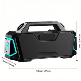 Portable Wireless Speaker with 100w Booming Stereo Sound, 10000mAh Long-Lasting Battery Life, 20h Play, Dsp Driven Technology, Bt 5.3, RGB Lights, Aux&Usb&Tf-Card Input, Multiple Play Modes, Tws Paring Speaker, Outdoor Speaker for Camping, Beach, Travel, Party, Gifts, Microphone not Included.