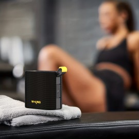 The W-KING 20W Peak IPX7 Waterproof Wireless Speaker Is a Portable Outdoor Speaker Featuring High-Definition Sound Quality, Deep Bass, Stereo Pairing, Bike Mount Capability, FM Radio, TF Card Slot, And AUX-IN.