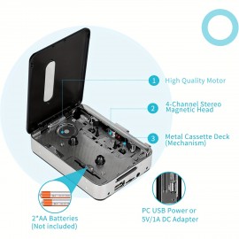Mini USB Cassette Tape Player Portable Cassette Tape Recorder with Auto Reverse And Stereo Sound USB Audio Cassette to Digital Mp3 Converter Portable music player Cassette Tape Player