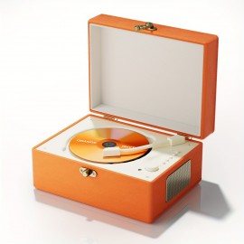 Yintiny Wireless CD Player with Built-in Speaker, Hi-Fi Sound, Compact Faux Leather Design, USB & Battery-Powered, Ideal for Home Decor & Holiday Gifts, Portable Audio Player, Stylish Audio Accessory, Durable Audio Device