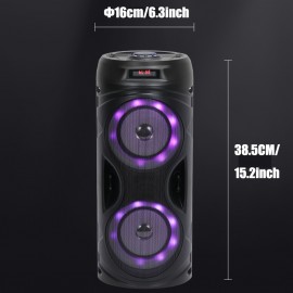 Large Wireless Speaker with Bass Boombox, Stereo Sound, TWS, TF Card Support - Portable Outdoor Speaker for TV, PC, Smartphone, and More - USB-C Charging, No Battery Included, Party Disco Light Feature, Outdoor Wireless Speaker | Modern Speaker Design | USB Charging Speaker