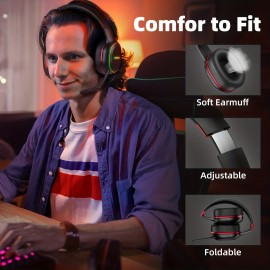 [Wireless Gaming Headset] UG-05 2.4GHz Wireless Gaming Headset | Ultra-Low Latency Technology + Immersive Vibration Feedback | 30H Battery Life Over-Ear Design | Detachable Microphone + High-Speed Wireless Adapter | Dynamic RGB Lighting | Compatible with PS4/PS5/PC