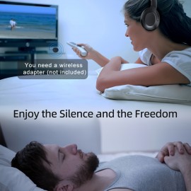 [Wireless ANC Active Headphones] LIFEBEE Active Noise Cancelling Over-Ear Headphones, Wireless ANC Earbuds with Touch Control, Condenser Mic, Lightweight Plastic Semi-Open-Back Design, Sports & Exercise Compatible, Rechargeable Lithium Polymer Battery, Volume Control, Noise Cancelling for Travel & Office