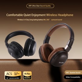 [Noise-Canceling Headphones] Classic Model Noise-Canceling Headphones - Dual Chip Technology, Lossless Sound, Dual Golden Plating Certification, Foldable/Wireless Design with Strong Anti-Interference Capability, Ensures Seamless Listening Even Outdoors