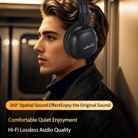 [Noise-Canceling Headphones] Classic Model Noise-Canceling Headphones - Dual Chip Technology, Lossless Sound, Dual Golden Plating Certification, Foldable/Wireless Design with Strong Anti-Interference Capability, Ensures Seamless Listening Even Outdoors