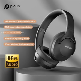 [Picun ANC Headphones] Picun Active Noise Cancelling Headphones | 100 Hours Playtime Wireless Over Ear Headphone for Travel, Home, Office with ENC