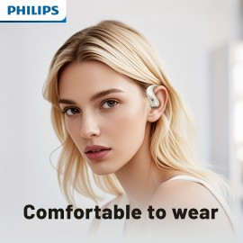 For Philips New Style True Wireless Music Headset Gaming Earbuds - Wireless, Noise Cancelling, Built-in Microphone, USB Rechargeable, Open Back Design for Running, Sports, Android & for iPhone, Gaming Headphones, Sleek Earbuds, Durable Plastic