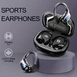Wireless Sport Earbuds With Mic, In-Ear Headphones, Earphones With LED Display, Mini Charging Case Headset For Iphone Android