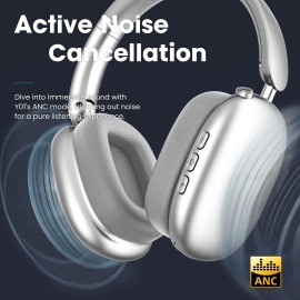 Over Ear Wireless Headphones Noise Canceling Hi-Res Audio, 48H Playtime, Foldable, Breathable Soft Earpads