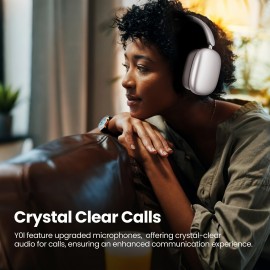 Over Ear Wireless Headphones Noise Canceling Hi-Res Audio, 48H Playtime, Foldable, Breathable Soft Earpads