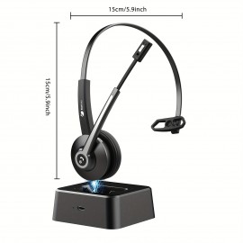 Earbay wireless headset with mic Noise canceling, V5.0 Wireless Headphone with microphone, Wireless Headphones Call Center, office