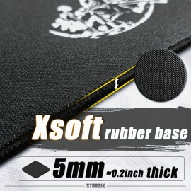Extra Large Gaming Mouse Pad, 50% Thickened, 490*420mm*5mm XSOFT Ultra Thick Rubber Base, with Both Elasticity and Non-slip, Ultra Fine Fiber Surface, Smooth and Durable, Speed Enhancing, Stable Operation, Suitable for All Mice, Highly Recommended for FPS and Esports, Exquisite Flat Packaging
