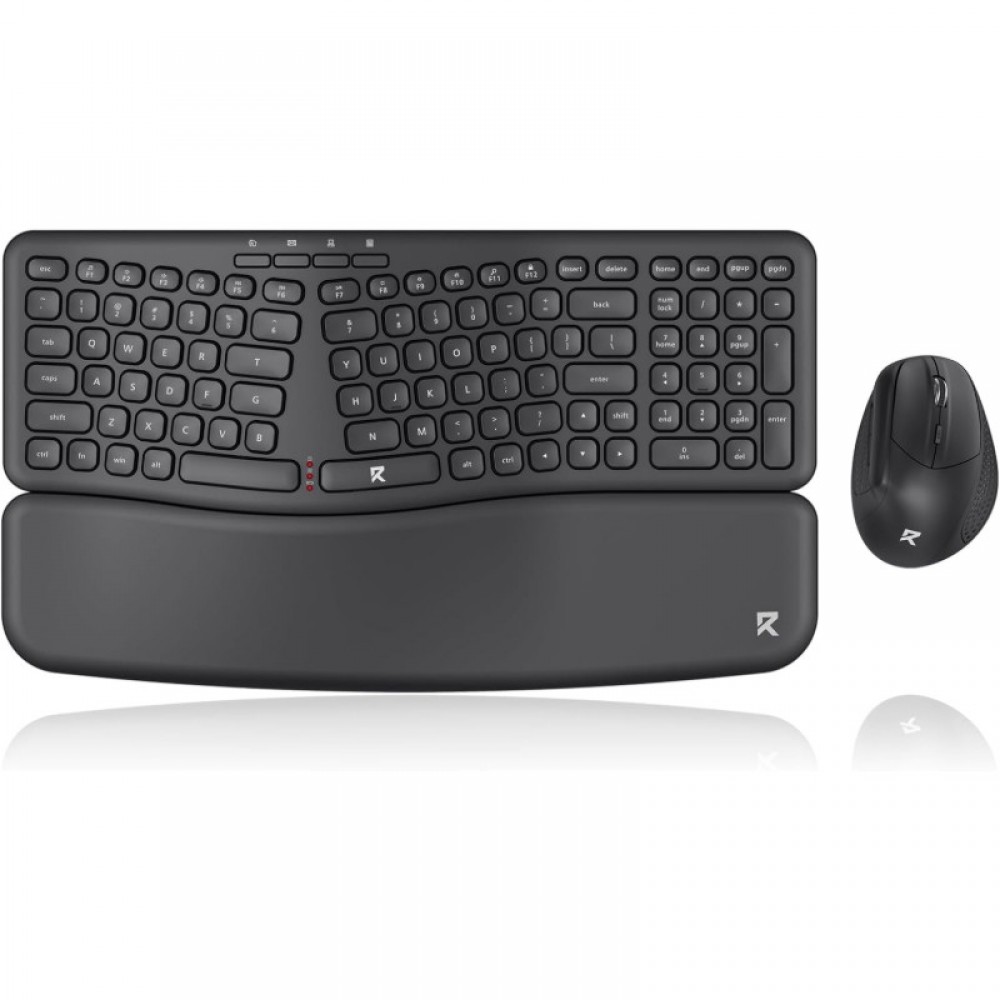 Redragon BS7162 Wireless Keyboard and Mouse Combo 108 Keys 2 4Ghz Wireless Low Profile Membrane Keyboard w Sloping Comfy Design Wrist Rest 4000 DPI Max Ergonomic Mouse