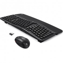 Redragon BS7162 Wireless Keyboard and Mouse Combo 108 Keys 2 4Ghz Wireless Low Profile Membrane Keyboard w Sloping Comfy Design Wrist Rest 4000 DPI Max Ergonomic Mouse