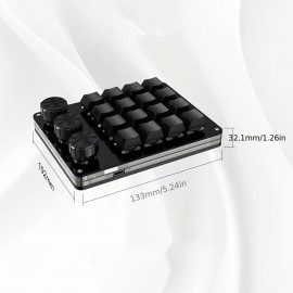 Multi-Mode Programming Macro Key Keyboard with Knob - USB-Powered, Ambidextrous, Hotkeys & Media Controls for Gaming, Office, and Multimedia - Sleek Black Design, No Battery Needed, Gaming Keyboard, Office Keyboard, Modern Aesthetic, Durable Construction, Keyboard And Mouse Mechanical, Mechanical Keyboard, Keyboard Mechanical, Keyboard Keycap