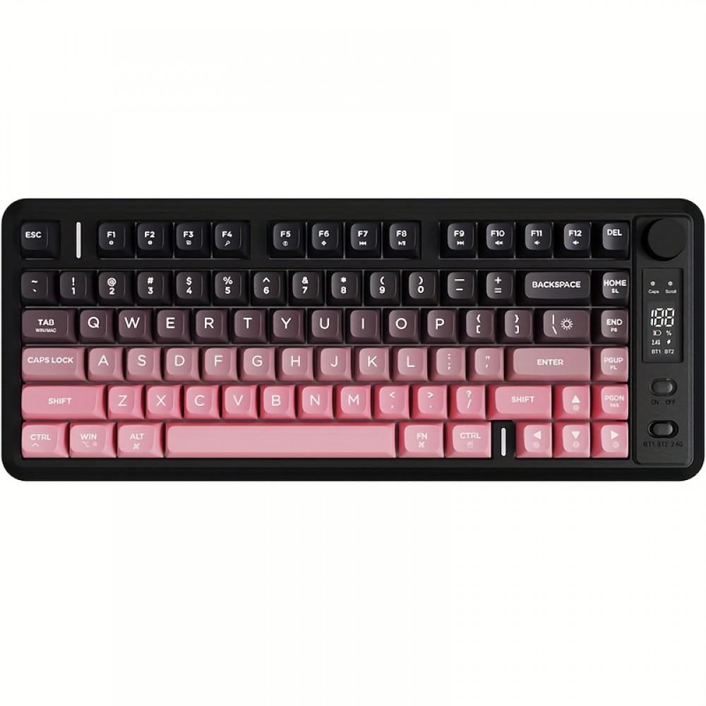 M75 Gaming Keyboard, RGB Backlit Small Membrane Keyboard with Smart Display & Knob, PBT Gradient Keycaps for PC, MAC