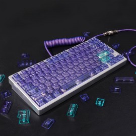Crystal Purple Transparent 156-Key Mechanical Keyboard Keycap Complete Set PC Material Transfer Cherry Original Height