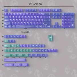 Crystal Purple Transparent 156-Key Mechanical Keyboard Keycap Complete Set PC Material Transfer Cherry Original Height