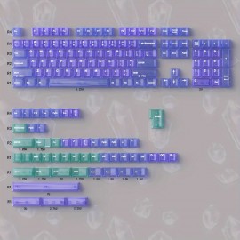 Crystal Purple Transparent 156-Key Mechanical Keyboard Keycap Complete Set PC Material Transfer Cherry Original Height
