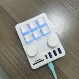 [Compact Keyboard with Lighting] RGB Compact Keyboard with 18 Keys | Multiple Key Combinations, Quick Convenient Office Design, Keyboard Drawing