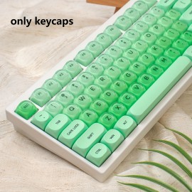 132-Key MOA Jelly Green Gradient Keycap Set with Cute Ball-Top PBT+PC Caps for 61/64/75/87/98/104 Layouts