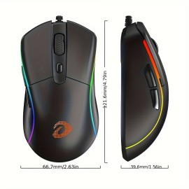 Dareu A960 Wired Gaming Mouse RGB Mouse Lightweight Design 65g Lightweight Mouse Black