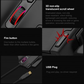 1pc Wired RGB Gaming Mouse - Ergonomic Right-Handed Design, 5 DPI Sensitivity Levels, RGB Lighting with Colors, Plug & Play - PC/Laptop Computer Mouse, Compatible with 10 (Ideal Gift for Gamers, Birthdays &