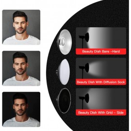 16 inch 42cm Standard Reflector Beauty Dish with Honeycomb Grid Diffuser Sock and Bag for Bowens Mount Studio Strobe Flash Light Like Neewer VC 400HS VE 300 Godox AD200 AD180 AD360 Silver