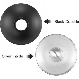 16 inch 42cm Standard Reflector Beauty Dish with Honeycomb Grid Diffuser Sock and Bag for Bowens Mount Studio Strobe Flash Light Like Neewer VC 400HS VE 300 Godox AD200 AD180 AD360 Silver