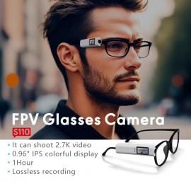[FPV Glasses Camera] FPV Glasses Camera Wearable Vlog Camera with 2.7K HD Video, 0.96