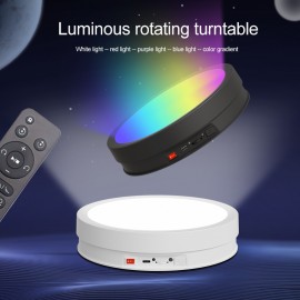 8.66in RGB Color-Changing LED Rotating Display Stand with Remote Control, USB-Powered Electric Turntable Base with 360° Rotation & Adjustable Brightness for Photography Studio Lighting, Home Decor, Product Showcase - Compatible with Smartphones/Tabl