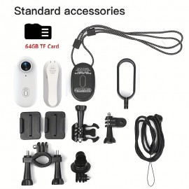 4K Outdoor Cycling Camera, Smart Camera, HD Video Recorder, Portable Camera, Bike Video, 120° Wide-angle Shooting, Built-in 64GB Memory Card, USB Charging, Battery Life, Built-in Magnetic Attractor, Suitable for Home, Outdoor Sports, Action Sports