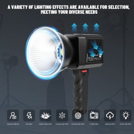 [Pro RGB LED Video Light] PULUZ Portable LED Video Light, Adjustable Color Temperature 2500K-6500K, Metal Mini COB Continuous Lighting for Video Recording, Outdoor Shooting and Live Streaming