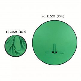 Round Green Screen Backdrop for Streaming and Photography - Durable Polyester Material, Perfect for Podcasting, Video Calls, Meetings, and Home Office Use, Meetage Streaming Setup | Studio Style Backdrop | Lightweight Screen, Green Screen Light