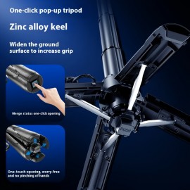 16-inch Extendable Selfie Stick with Wireless Remote, Smartphone Quadpod Tripod with 360° Rotation, One-Touch Expandable Quadpod Stand, DSLR-Style Handle, Ideal for Concerts, Backpacking, Hiking, Desktop Live Streaming, and More. Suitable for iPhone/Samsung/Android Smartphones, Selfie Stick for Phone Travel, Wireless Selfie Stick, Selfie Stick with Remote, Remote Control Selfie Stick, Hiking Accessory, Live Streaming Tool, Extendable Design, Compact Tripod,