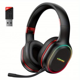 [Wireless Gaming Headset] UG-05 2.4GHz Wireless Gaming Headset | Ultra-Low Latency Technology + Immersive Vibration Feedback | 30H Battery Life Over-Ear Design | Detachable Microphone + High-Speed Wireless Adapter | Dynamic RGB Lighting | Compatible with PS4/PS5/PC
