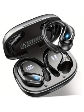 [Pure Bass Sound] LIFEBEE Wireless Earbuds | Earphones with Earhooks | Pure Bass Sound | ENC Noise Cancelling | Dual-LED Display | Built-in Microphone